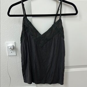 Black Lace Trim Cami Top